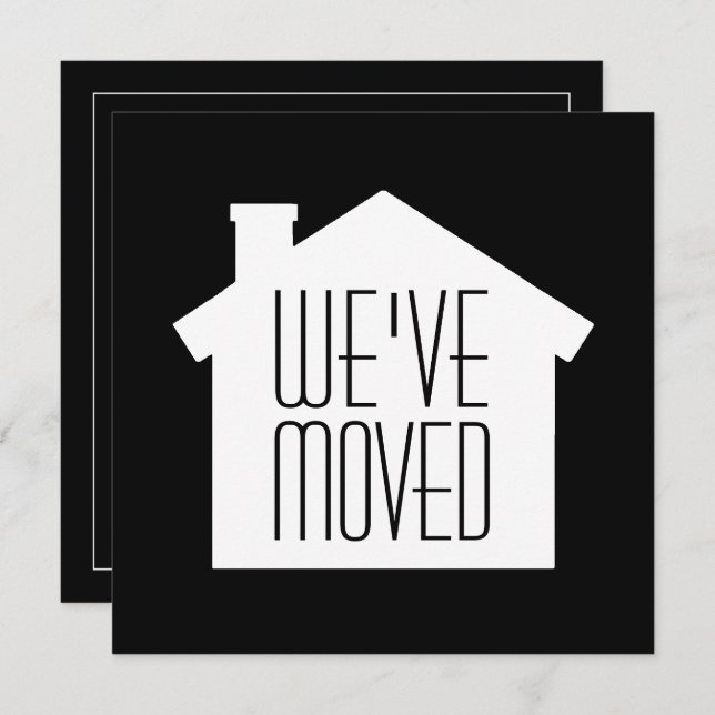 Simple moderne Accueil Fête Invitation Noir (Devant / Derrière)