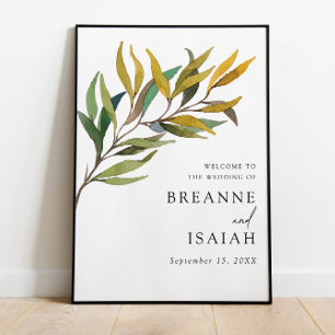 Simple moderne Affiche de bienvenue Mariage de ver