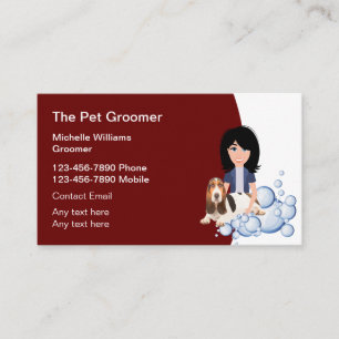 Simple moderne Animaux de compagnie Groomer Cartes