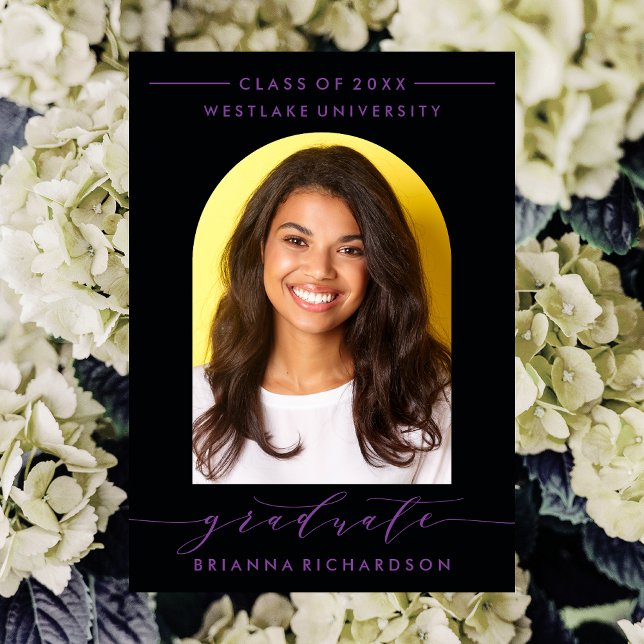 SIMPLE MODERNE ARCH SCRIPT GRADUCATION INVITATION (Créateur téléchargé)