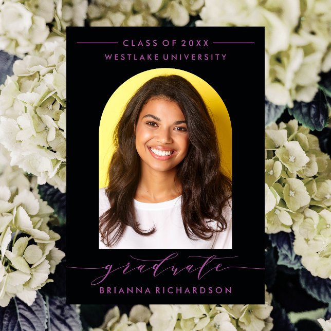 SIMPLE MODERNE ARCH SCRIPT GRADUCATION INVITATION (Créateur téléchargé)