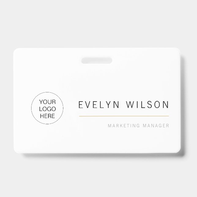 Simple Moderne Badge Nom de l'employé de l'entrepr (Avant)