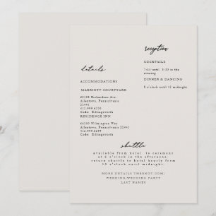 Simple moderne Beige Mariage détails Invitation