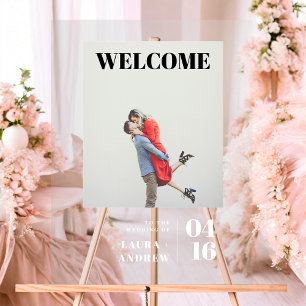 Simple moderne bold script photo mariage accueil