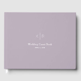 Simple moderne Dusty Lilac Mariage livre d'hôtes