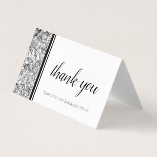 Simple moderne en argent et Merci Mariage noir