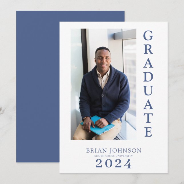 Simple moderne Faire-part de graduation photo (Devant / Derrière)