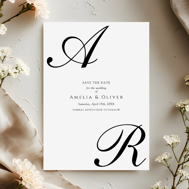 Simple Moderne Faire-Part de Mariage à Monogramme (Créateur téléchargé)