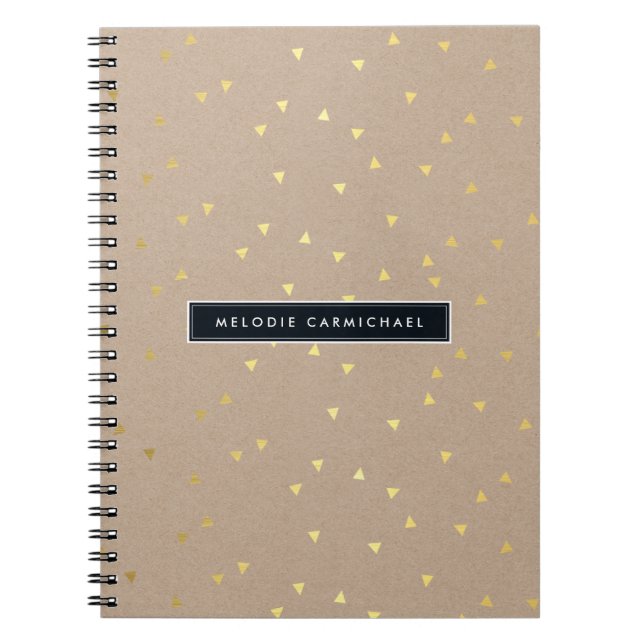 SIMPLE Moderne Geo Konfetti Muster Goldfolie Notizblock (Vorderseite)