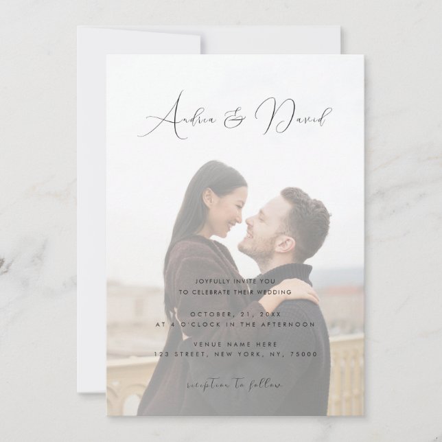 Simple Moderne Invitation de mariage avec code QR  (Devant)