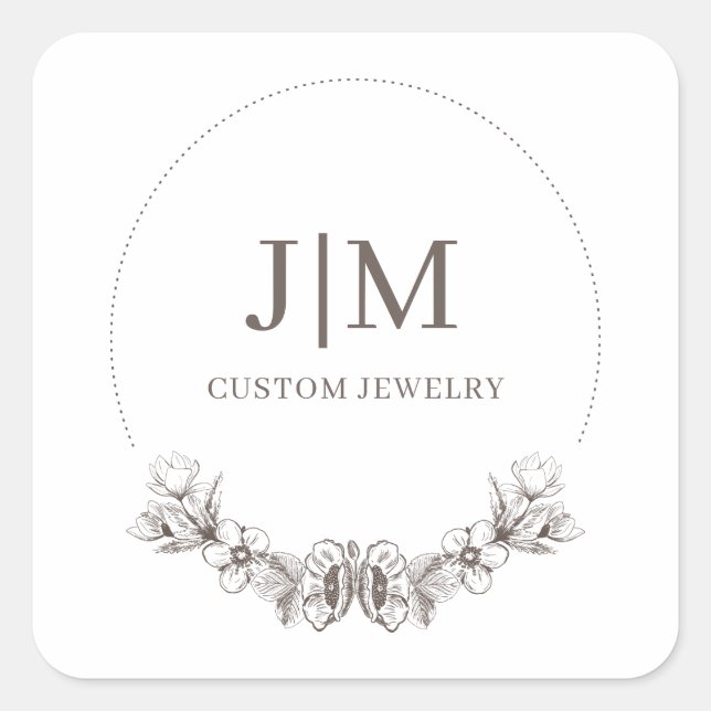 Simple moderne Joaillier Monogram Étiquette produi (Devant)