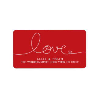 Simple moderne Loopy Love Étiquettes de adresse de