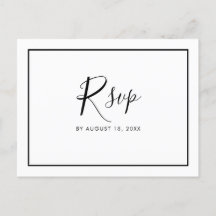 Simple moderne minimaliste mariage carte postale R
