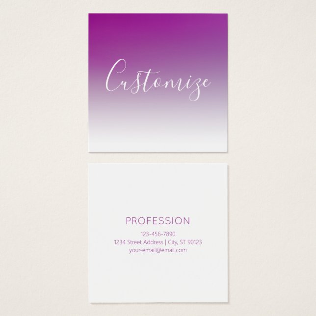 Simple moderne minimaliste violet Ombre dégradé (Devant & derrière)