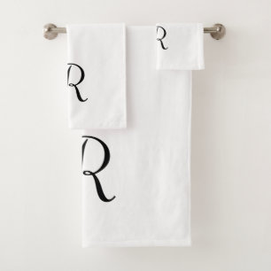 Simple moderne Monogramme blanc Première salle de