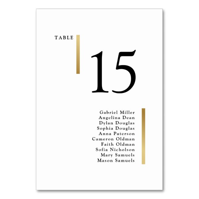 Simple moderne noir blanc Mariage Numéro de table (Par défaut)
