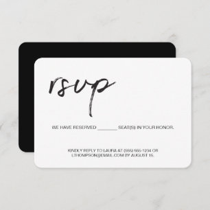 Simple moderne noir blanc script Email retour RSVP