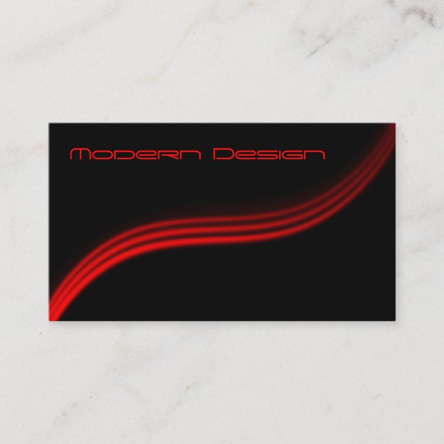 Simple moderne Noir, Rouge Swoosh - Carte de visit (Devant)