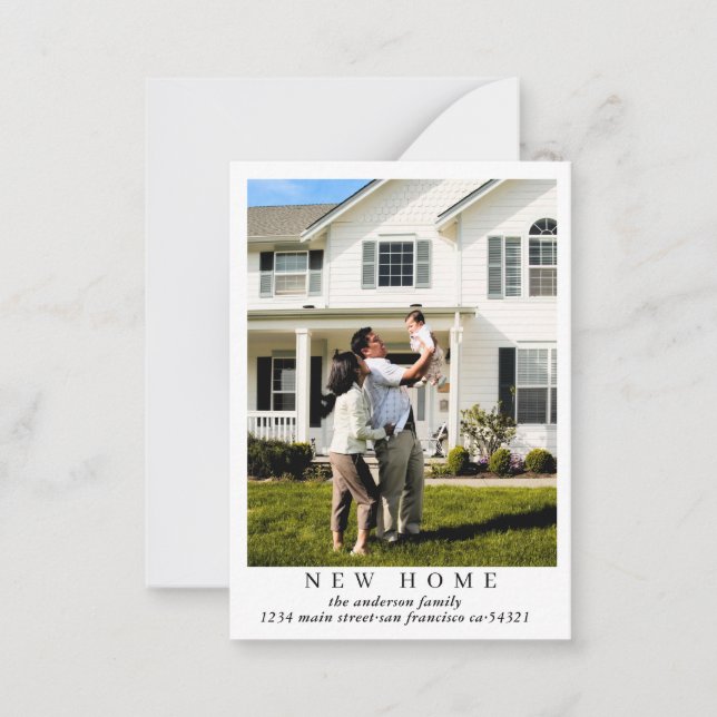 Simple Moderne Nouvelle Photo Accueil Faire-part d (Devant)