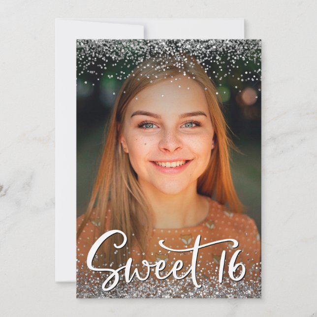 Simple moderne Ombre Sweet 16 Invitation (Devant)