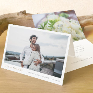 Simple moderne Photo Gold Love et Merci Mariage