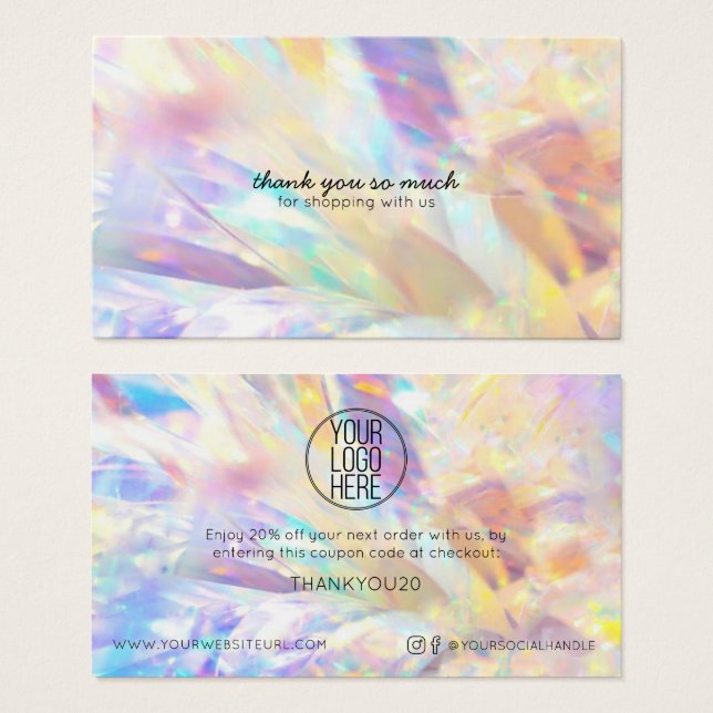 Simple moderne VOTRE LOGO ICI Remise Clients (Devant & derrière)