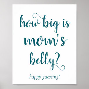 Simple Mommys Belly Aquamarines Aqua Guessing Ga Poster