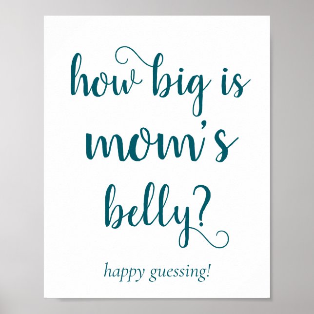 Simple Mommys Belly | Aquamarines Aqua Guessing Ga Poster (Vorne)