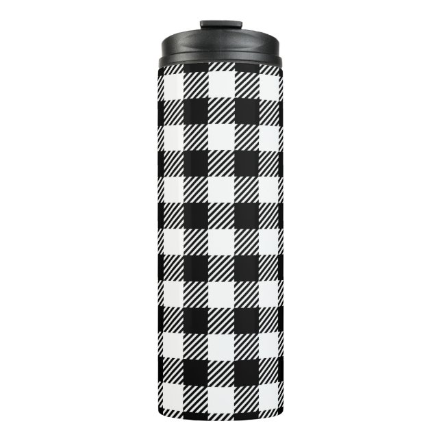 Simple Monochrome Buffalo Plaid Pattern Thermosbecher (Vorderseite)
