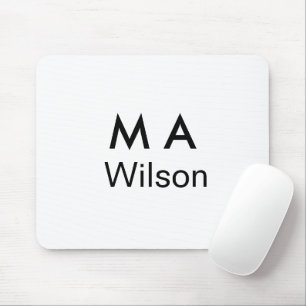 Simple monogram add your name letter man minimal mousepad