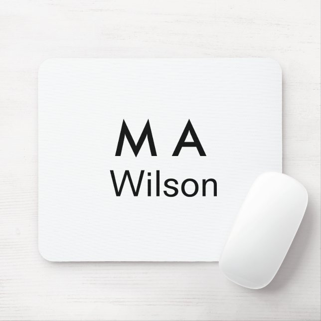 Simple monogram add your name letter man minimal   mousepad (Mit Mouse)