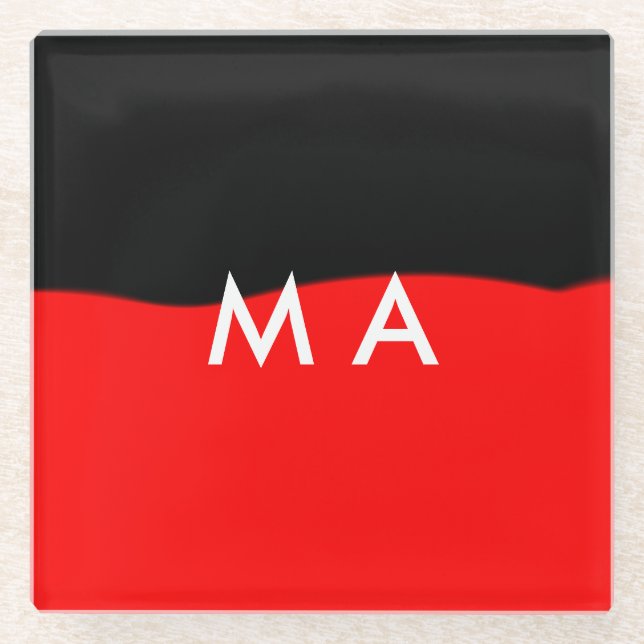 Simple monogram add your name letter man minimal t glasuntersetzer (Vorderseite)