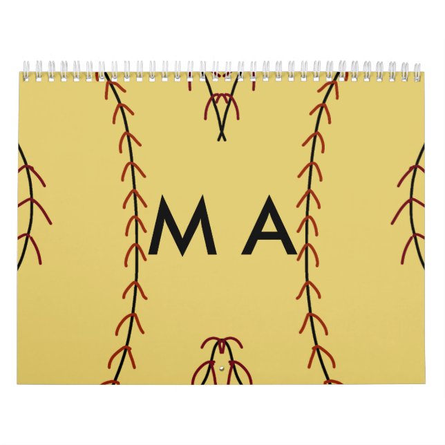 Simple monogram add your name letter man minimal t kalender (Titelbild)