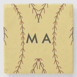 Simple monogram add your name letter man minimal t steinuntersetzer