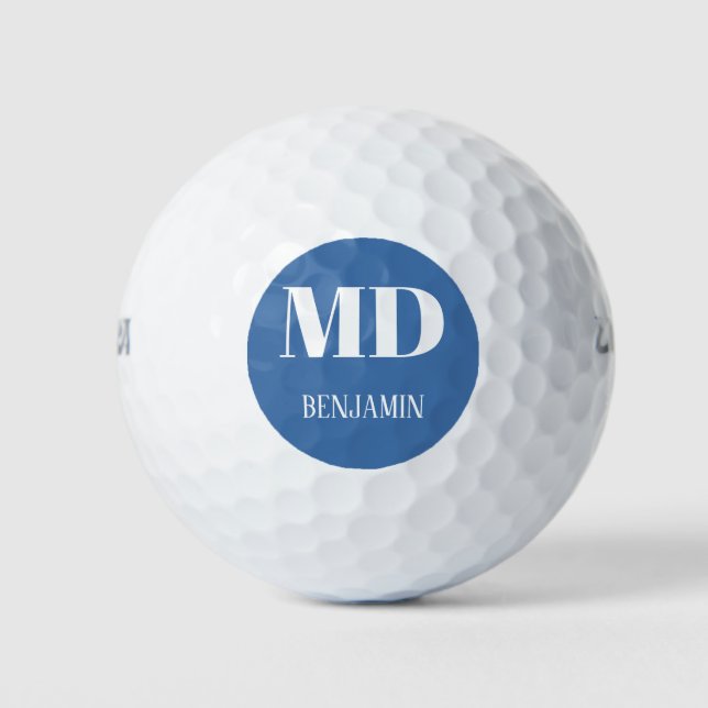 Simple Monogram MD Personalized Doctor Golfball (Vorderseite)