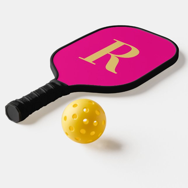 Simple Monogram Modern Hot Pink Pickleball Schläger (Ablage2  )