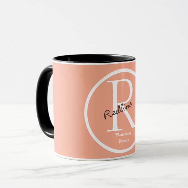 SImple Monogramm-Tasse Tasse (Vorderseite Links)
