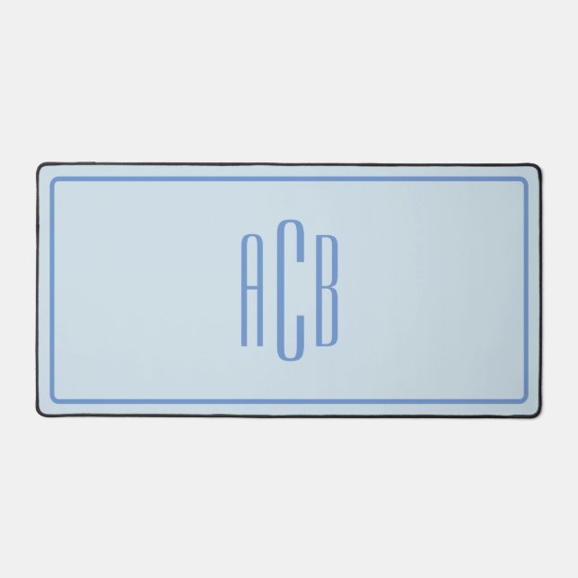 Simple Monogramme Bleu À Trois Lettres (Recto)