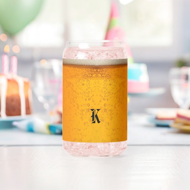 Simple Monogramme de bière dorée Soirée de Noël (Insitu (Anniversaire))