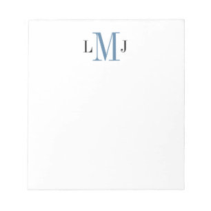 Simple Monogramme initial Bloc-notes noir et bleu