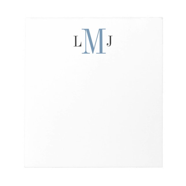 Simple Monogramme initial Bloc-notes noir et bleu (Devant)