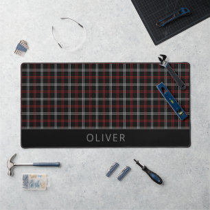 Simple Monogramme Rouge Noir Plaid Motif Moderne