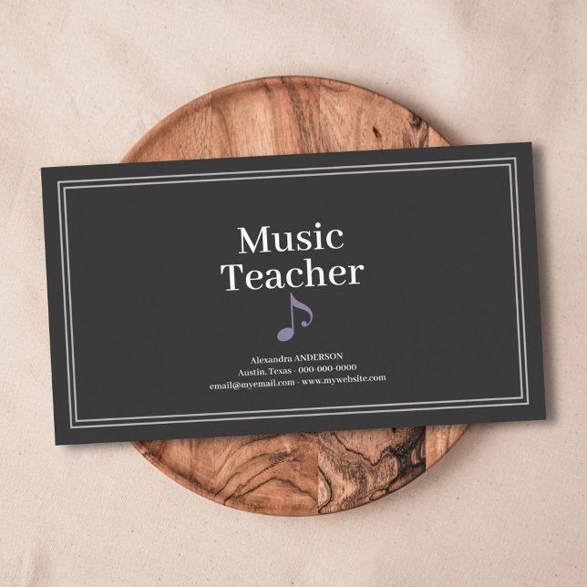 Simple Music Teacher Visitenkarte (Simple Music Teacher Business Card)
