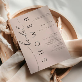 Simple Muted Peach Calligraphy Invitation