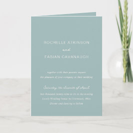 Simple Mutes Blue Foto Elegante Hochzeit Einladung