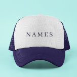 Simple Navy Blue Individuelle Name Elegante Trucke Truckerkappe<br><div class="desc">Einfache Navy Blue Custom Fügen Sie Ihren Namen Elegant Design für jedermann.</div>