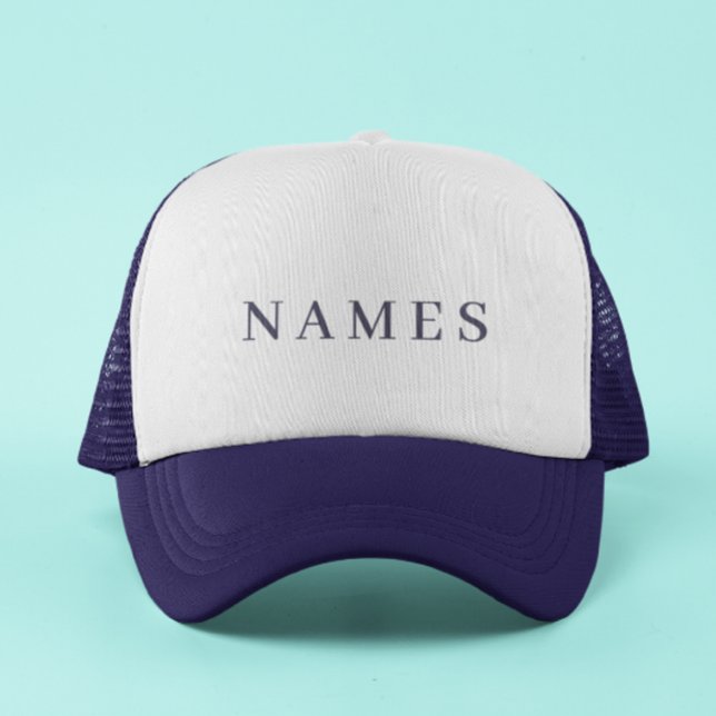 Simple Navy Blue Individuelle Name Elegante Trucke Truckerkappe (Von Creator hochgeladen)