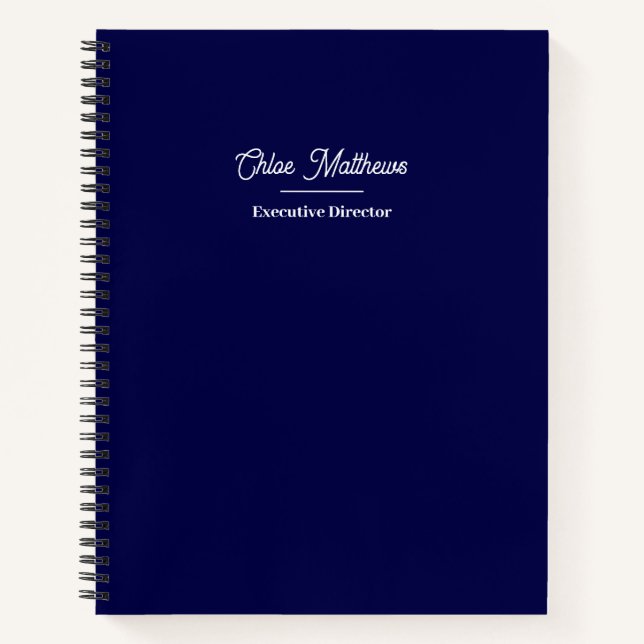 Simple Navy Blue Modern Professional Notizbuch (Vorderseite)