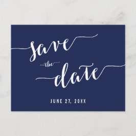 Simple Navy Blue Save the Date Postkarten