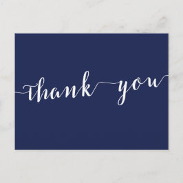 Simple Navy Blue Wedding Vielen Dank Postkarten